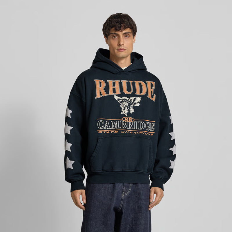 RHUDE Cambridge State Champs Vintage Boxy Hoodie