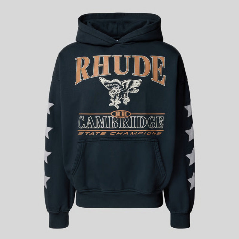 RHUDE Cambridge State Champs Vintage Boxy Hoodie