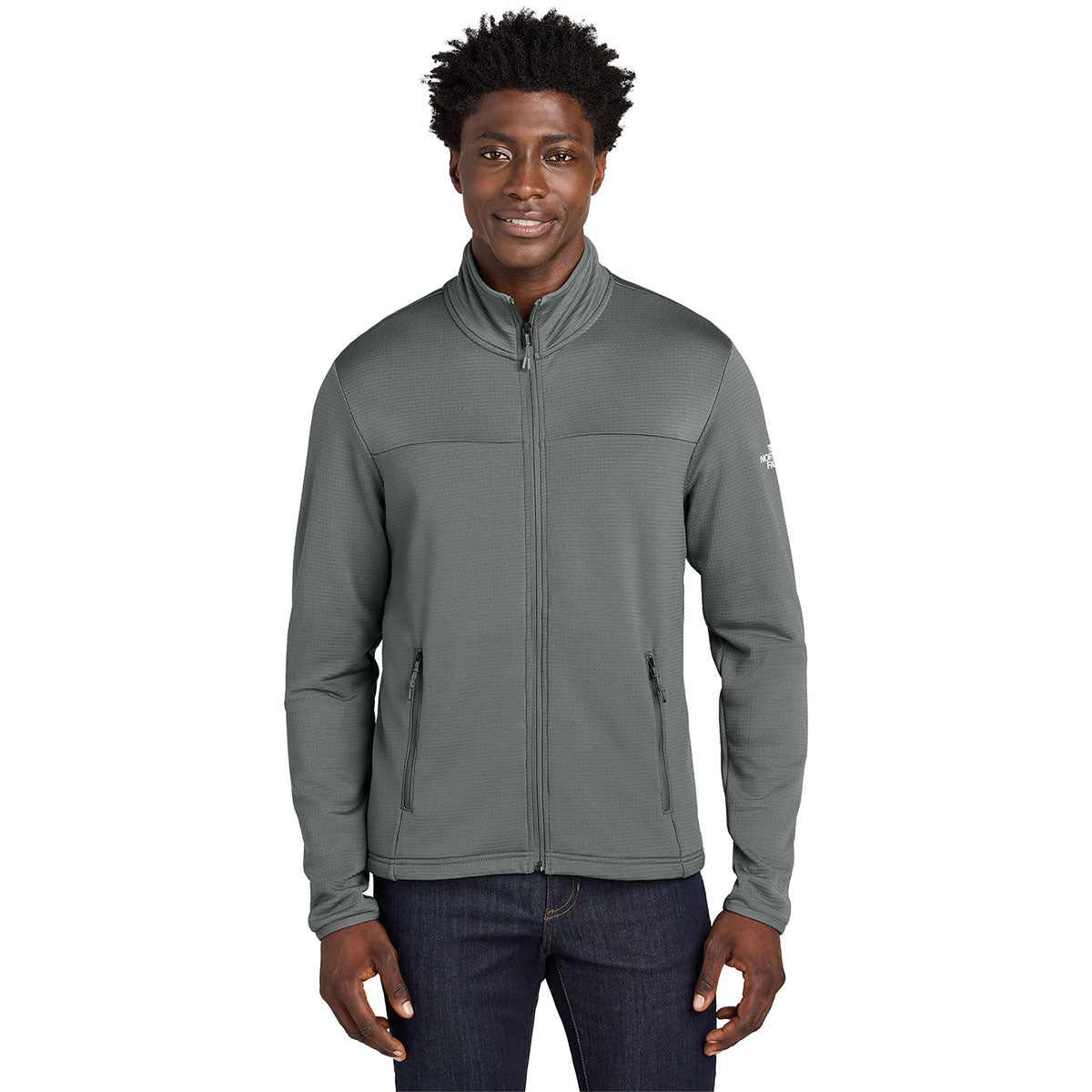 The North Face Men's Smoked Pearl Grey Aim Full-Zip Fleece Jacket