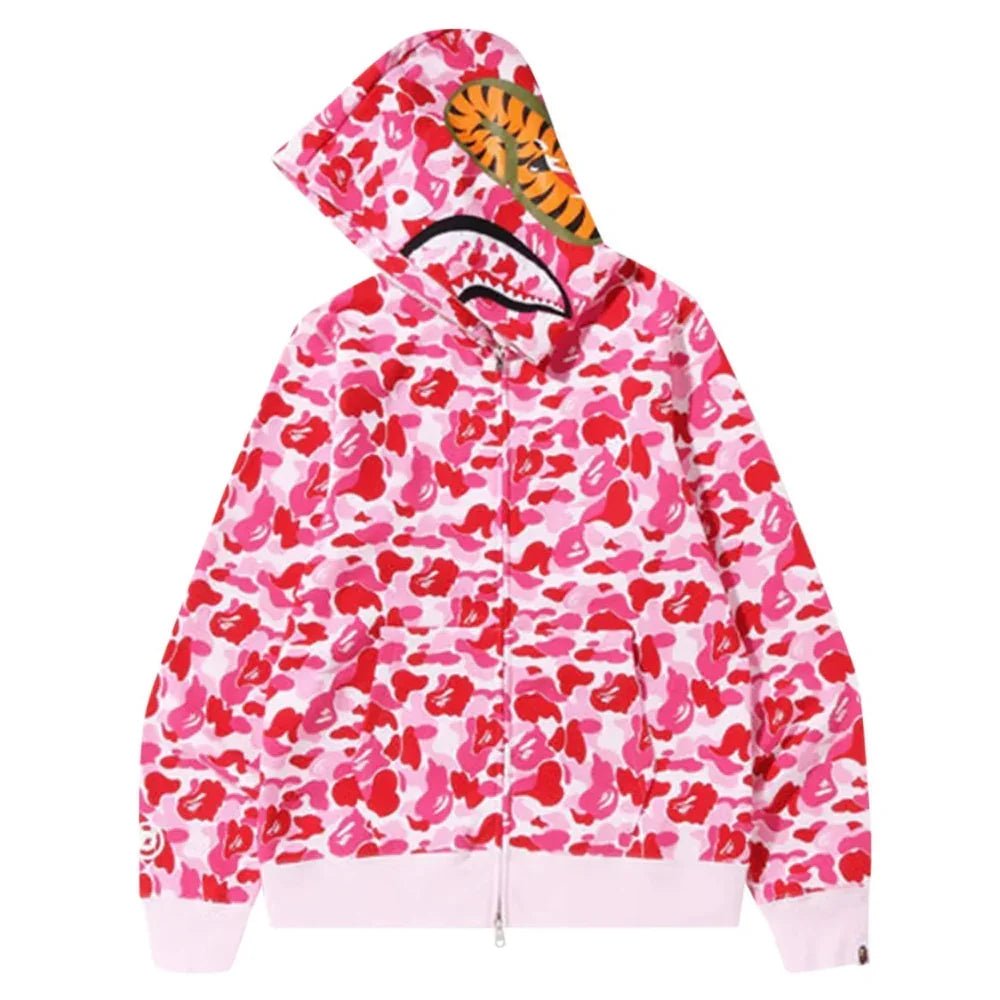 BAPE ABC Camo Shark Full Zip Hoodie Pink