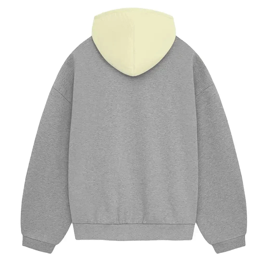 Fear of God Essentials SS24 Nylon Fleece Hoodie Dark Heather Oatmeal/Garden Yellow