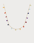 PERSEE Yellow Gold and Multicoloured Stone Chakras Necklace(Yellow Gold)