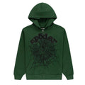 Sp5der Og Web Studded Zip Hoodie Green
