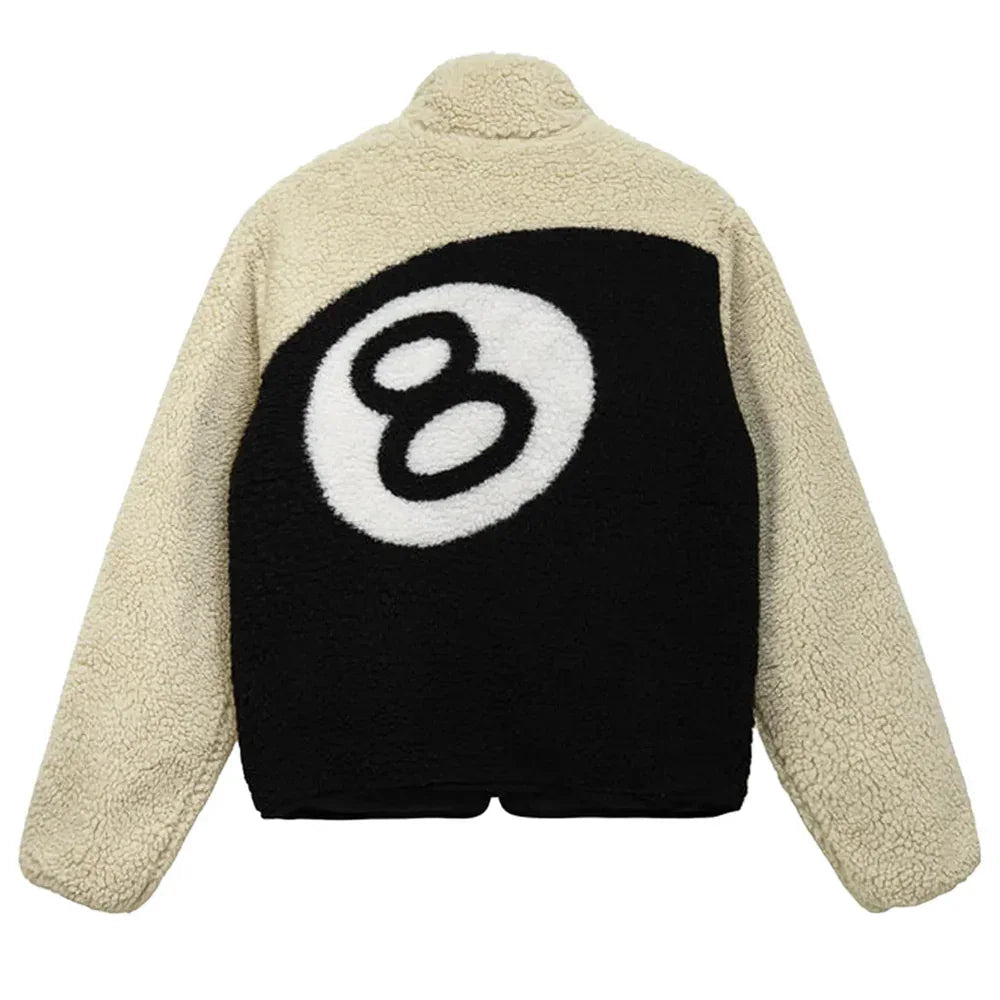 Stussy 8 Ball Sherpa Jacket Natural