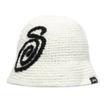 Stussy Swirly S Knit Bucket Hat Bone